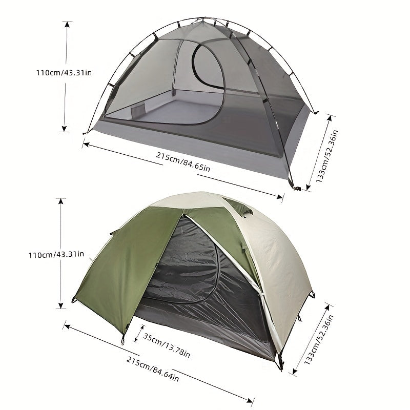 Double Layer Portable Tent with Rain & Wind Protection for Camping