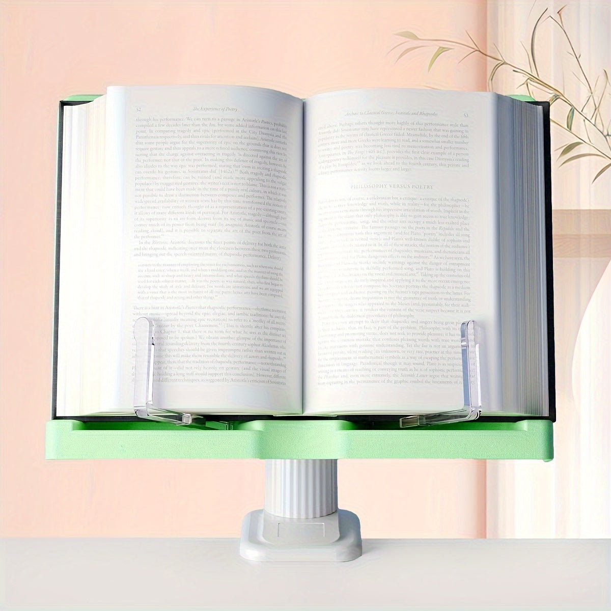 Deskside Bookshelf with Lift Function, Rotating Green Office Bookshelf