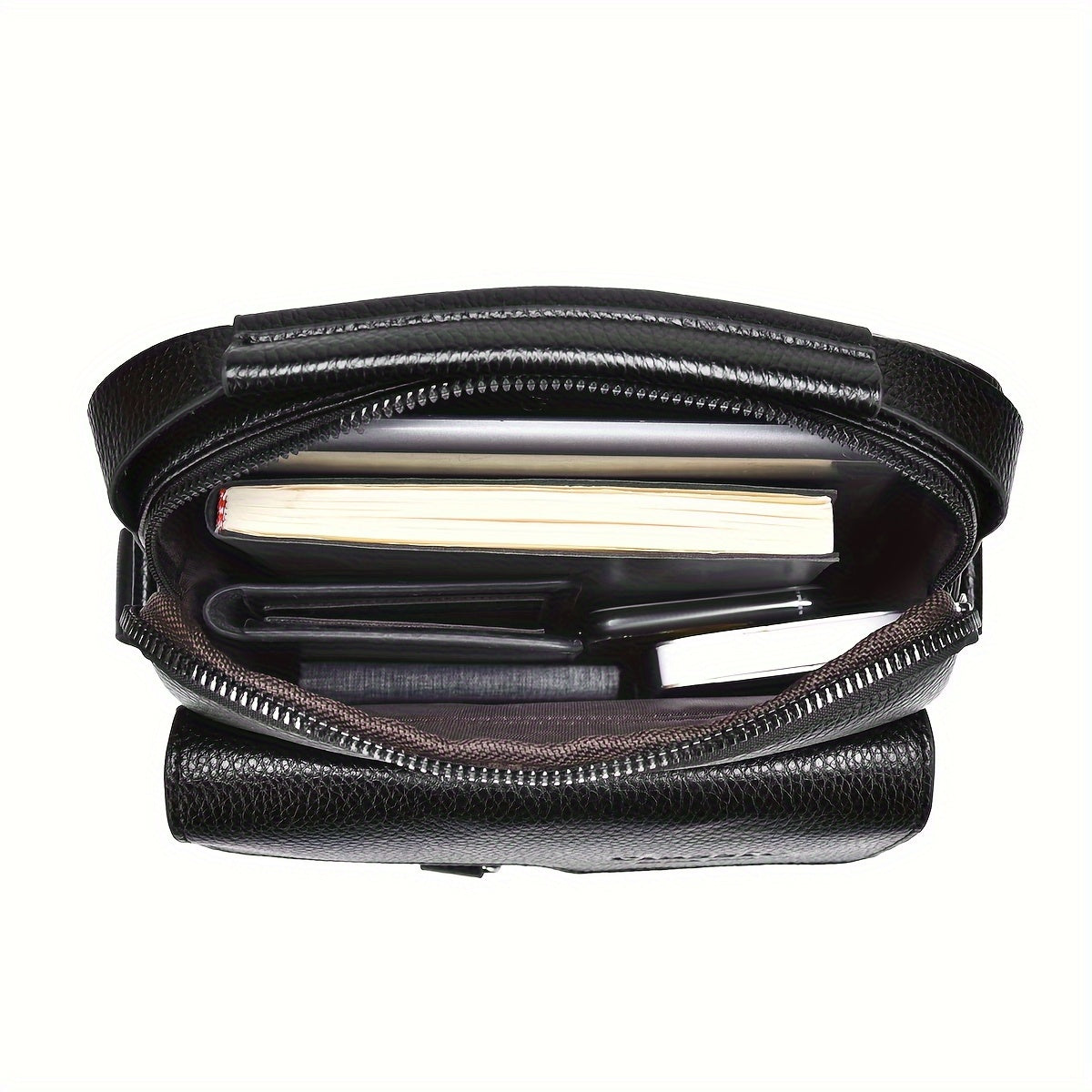 Stylish Retro PU Leather Mens Shoulder Messenger Bag Vertical Handbag