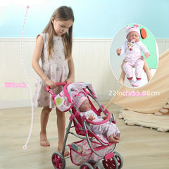 Soft Cloth Body Newborn Girl Doll Sleeping Baby Doll for Kids