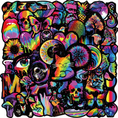 50pcs Cartoon Rainbow Doodle Stickers for DIY Teens and Adults