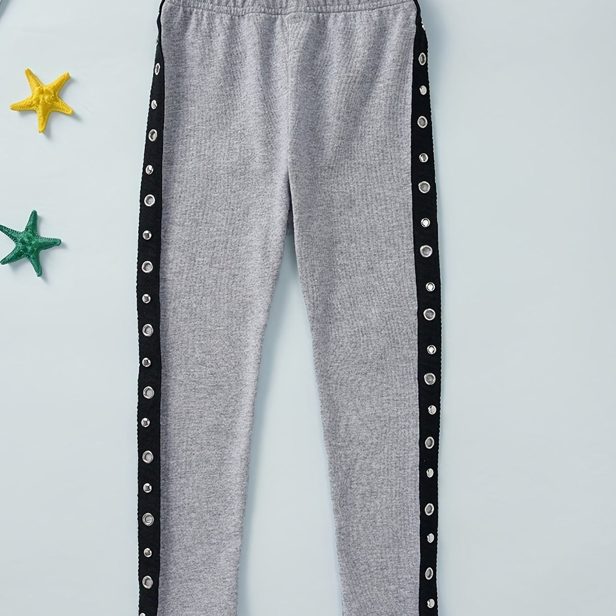 Girls' Stylish Side Taping Elastic Waist Sports Casual Sweatpants