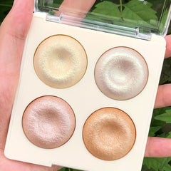 4-in-1 Pearly Highlighter Blush Powder Palette
