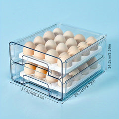 Refrigerator Storage Box Double Layer Drawer Stackable Chicken Duck Storage