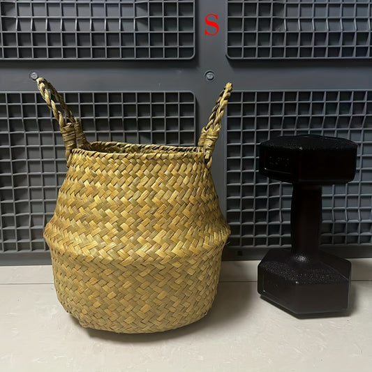Woven Flower Basket for Home Decor, Rattan Flower Pot for Floral Arrangement