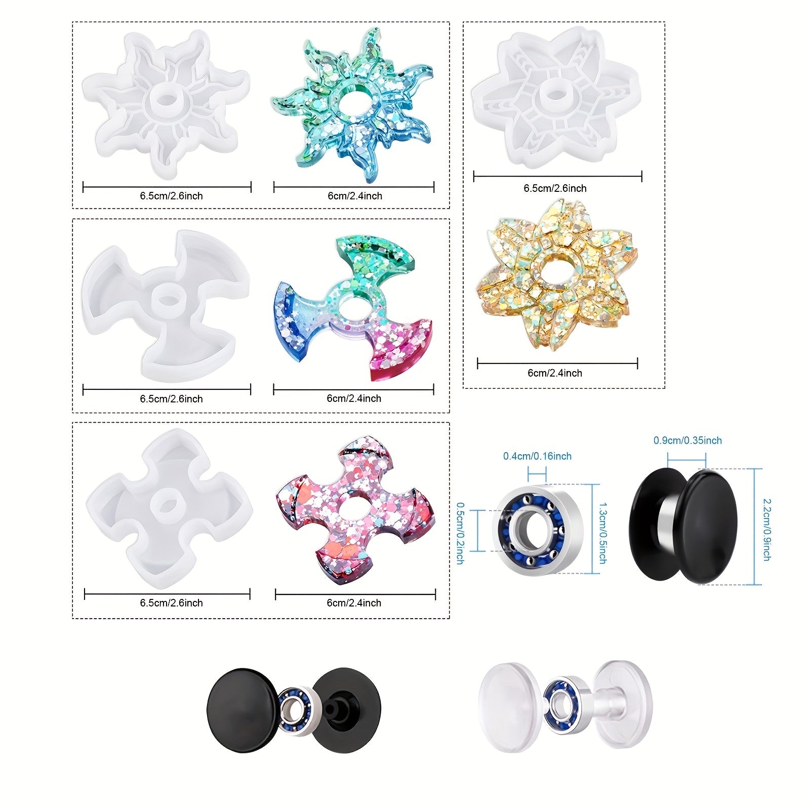 DIY Crafts Fidget Spinner Epoxy Resin Silicone Plaster Mold Anti Stress Toy