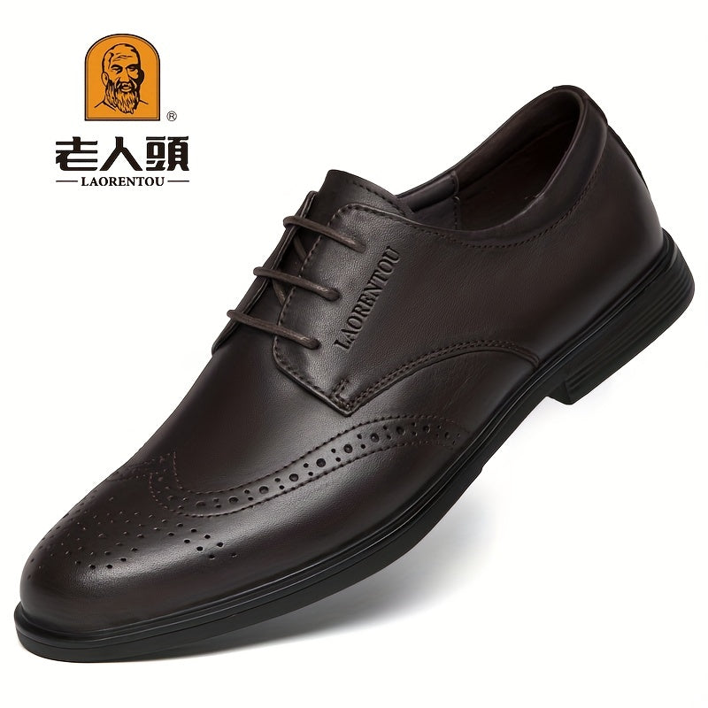 LAORENTOU Men's Brogue Lace Up Dress Shoes