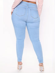  Button Fly Slimming Washed Jeans