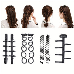 6 PCS Women Hair Braid Tool Weave Hair Braider Roller Styling DIY Accessories