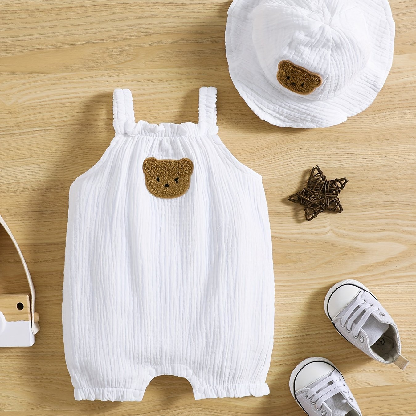 Cute Bear Onesie & Hat Set for Babies