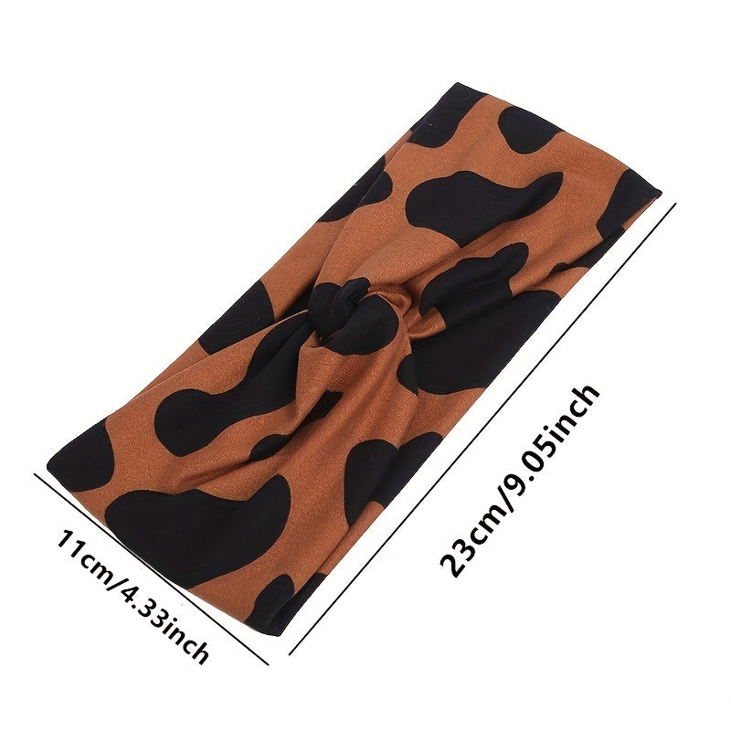 3pcs Boho Hair Bands Animal Pattern Sweatband for Women
