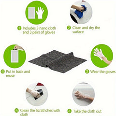 3pcs Nano Sparkle Cloth for Car Scratches - Advanced Nano Car Scratch Remover