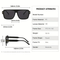 Vintage Square Aviator Sunglasses UV Protection T-shaped Decorative Glasses