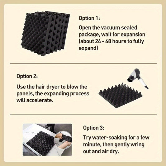 36pcs Flame Retardant Sound Absorbing Cotton for Acoustic Treatment