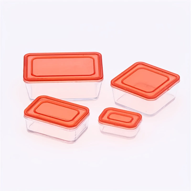 4pcs Mini Clear Plastic Storage Boxes with Lids Stackable Organizer Containers