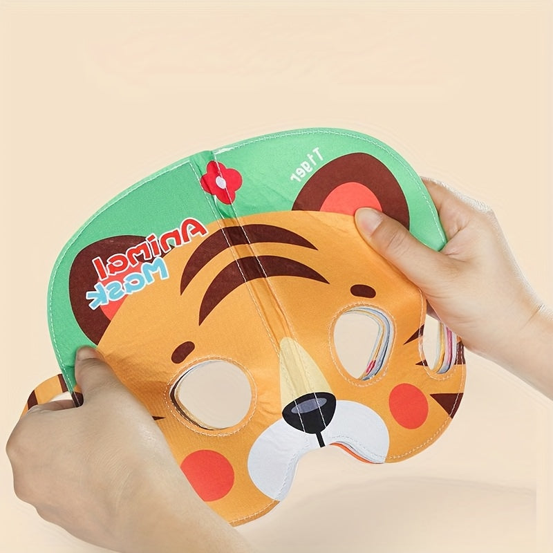 Baby Animal Mask Book Soft Fabric Washable Pages