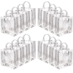 16pcs Clear Plastic Gift Bags Reusable Tote Bag