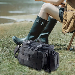 Large Capacity Fishing Tackle Bag with Multiple Pockets