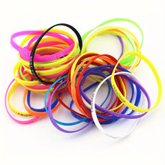 5pcs Colorful Letter Sports Bracelet Rubber Wristband