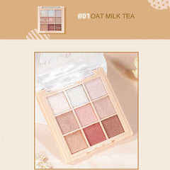 9 Shade Earth Tone Eyeshadow Palette Matte & Sequins Finish