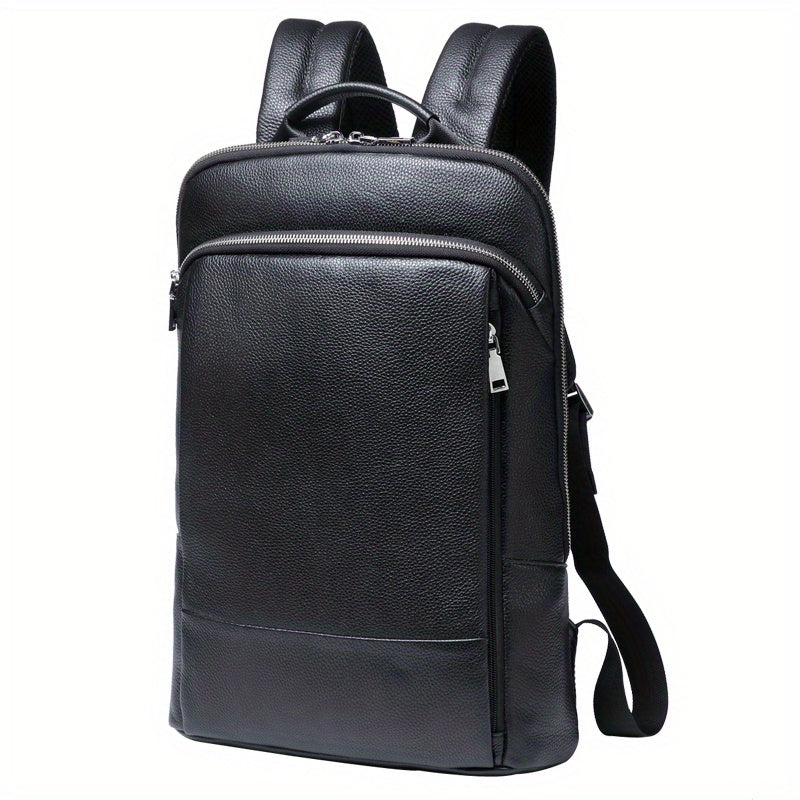 Men's Leather Backpack Thin Notebook Backpack Cowhide