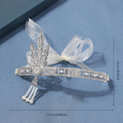Crystal Rhinestone Tassel Head Hoop Bridal Headdress