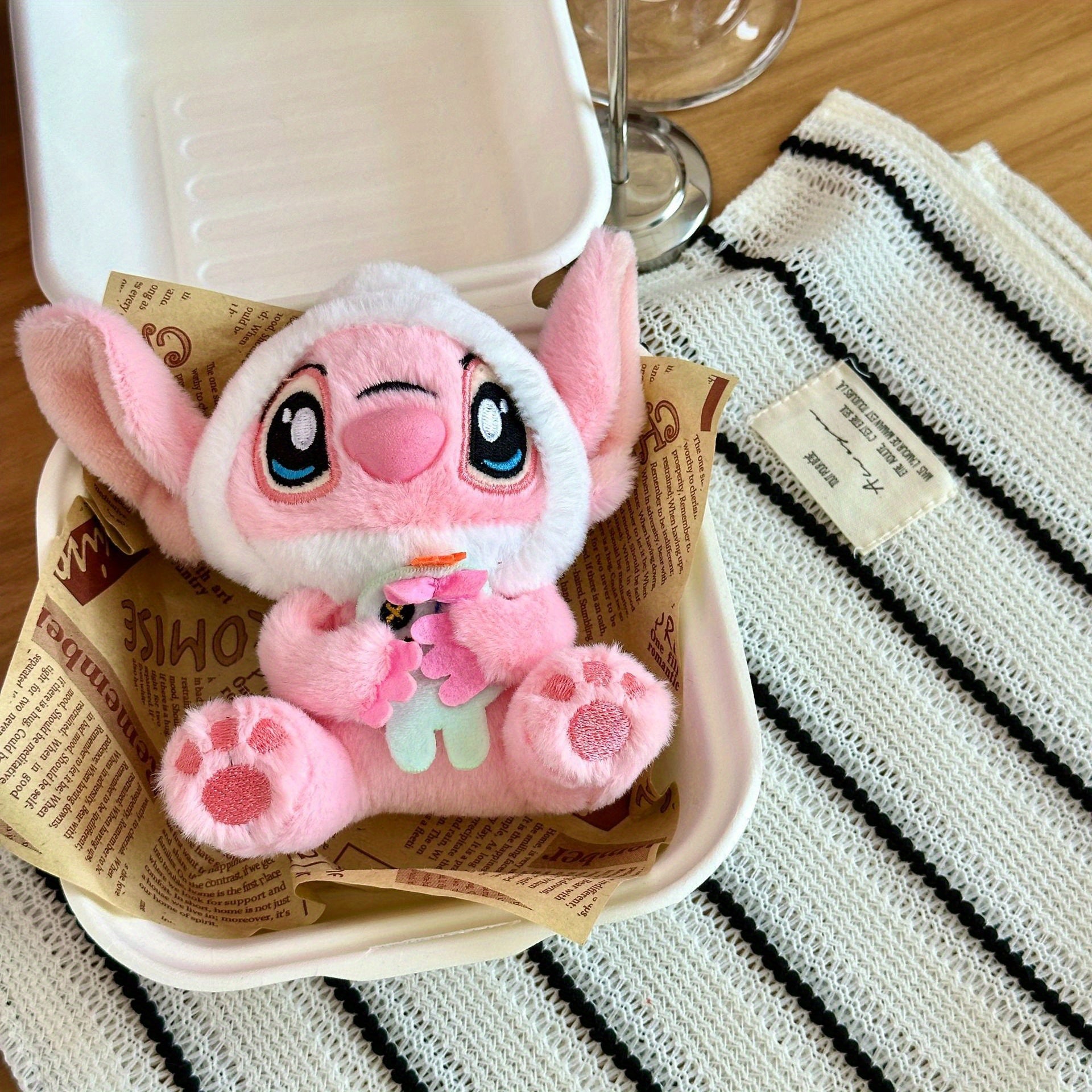 Stitch Keychain Plush Doll with Hat Bag Charm