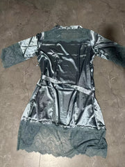  Satin Lace Nightgown Women's Plus Sleepwear Robe