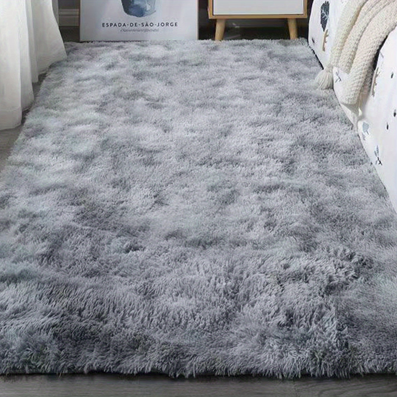 Soft Plush Shaggy Area Rug Fluffy Carpet Bedroom Living Room Non Slip