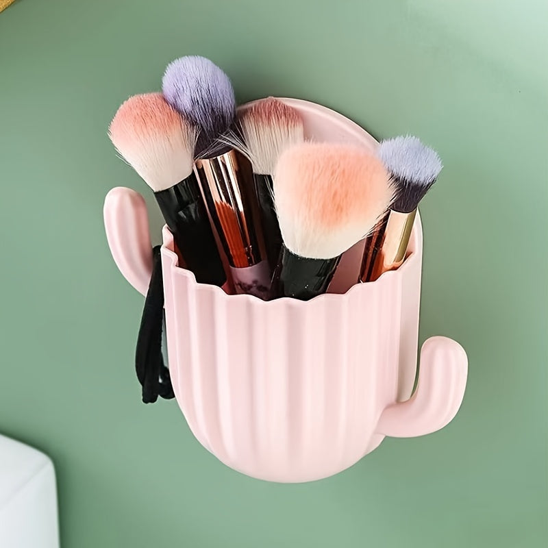 Cactus Makeup Brush Holder Wall Mounted Storage Box