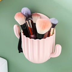 Cactus Makeup Brush Holder Wall Mounted Storage Box