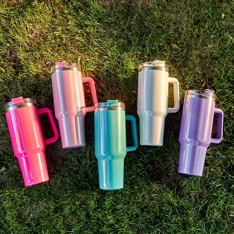 40oz Glitter Tumbler Stainless Steel Water Bottle With Lid & Straw
