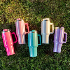 40oz Glitter Tumbler Stainless Steel Water Bottle With Lid & Straw