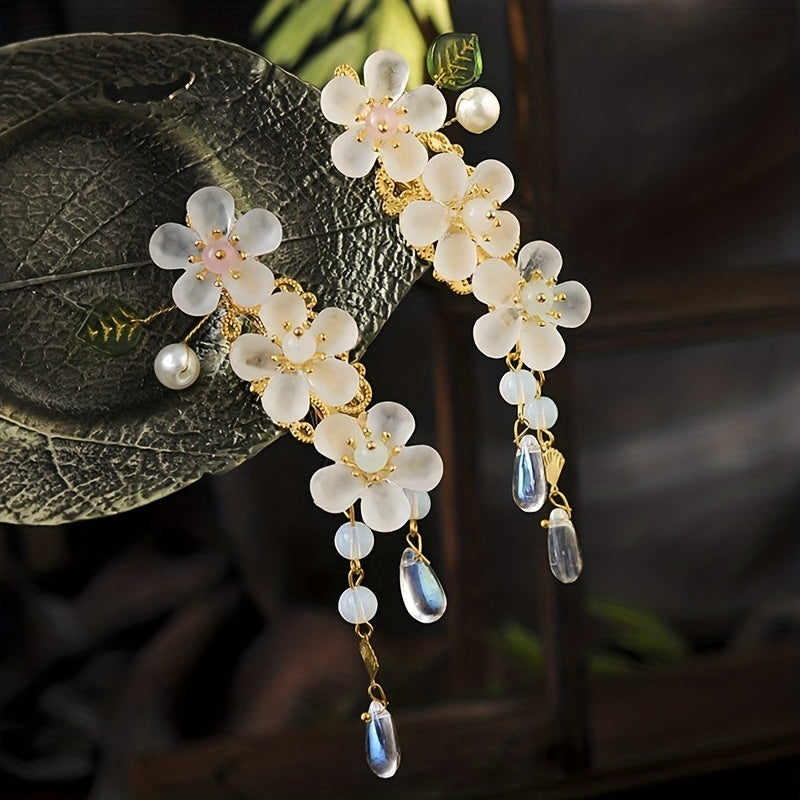 2pcs Acrylic Flower Hair Clip Barrette Hair Slides Non Slip Hair Decoration
