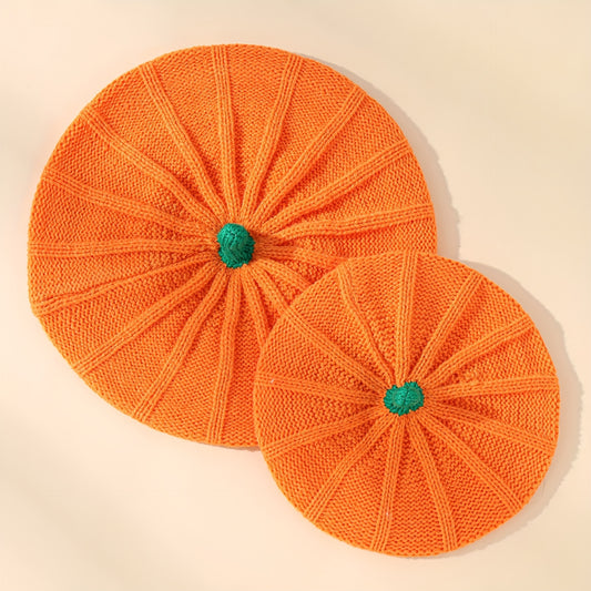 Halloween Pumpkin Beret Knitted Hat Warm Autumn Winter Parent-child Knitted Hat