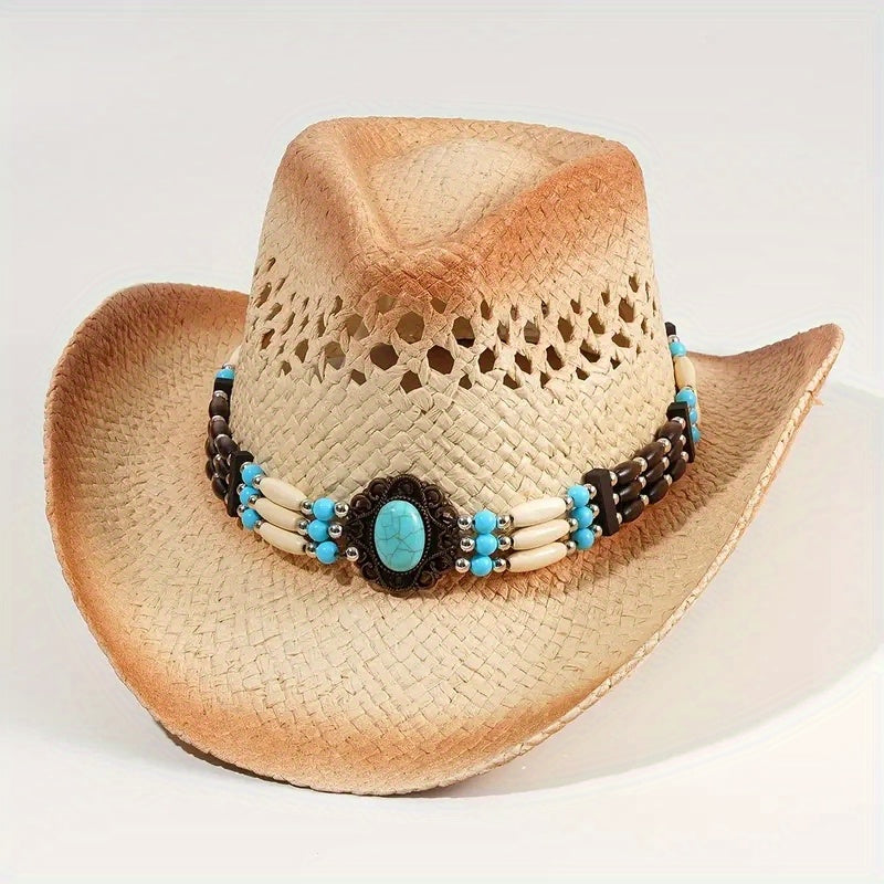 Western Cowboy Straw Hat Boho Beach Hat