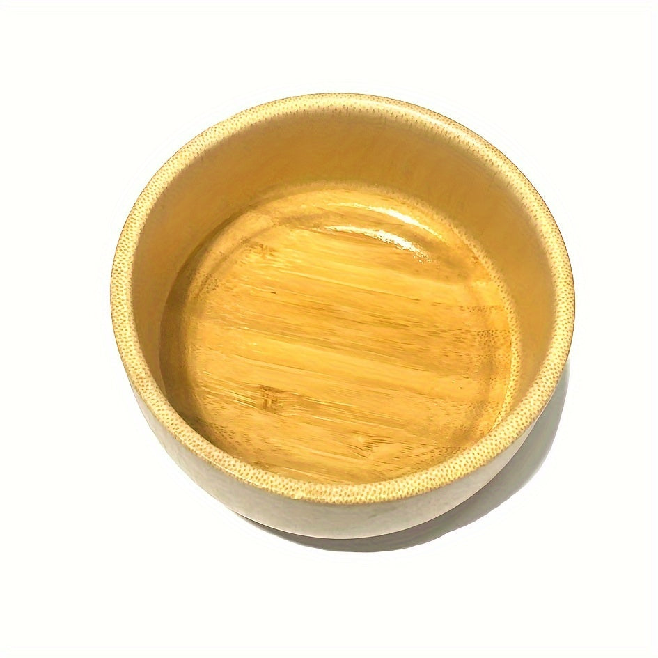 1pc Bamboo Wooden Bowl Safety Striped Bowl Outdoor Camping Picnic Tableware