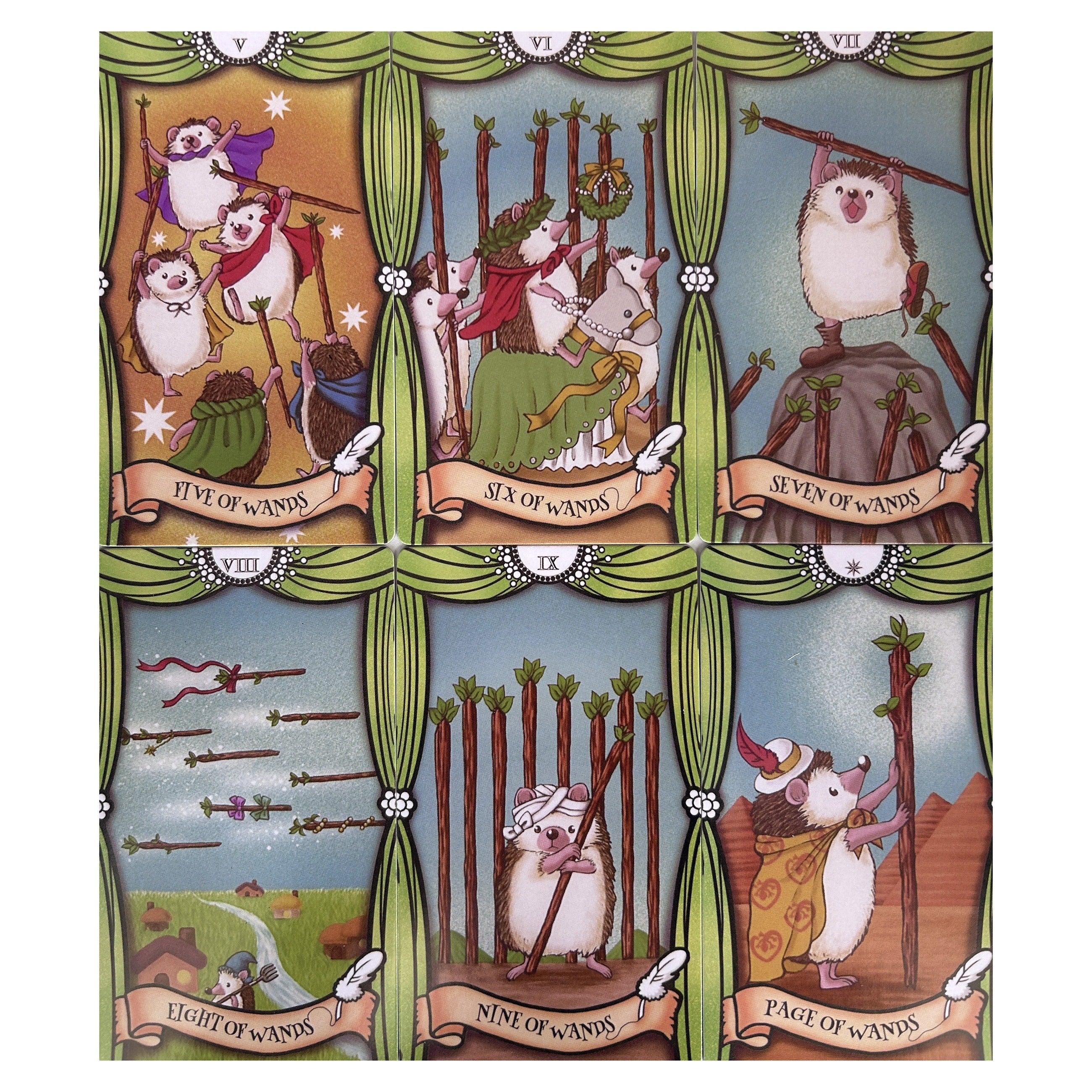 Hedgehog Tarot Cards & Guide for Family Outdoor Camping Activities