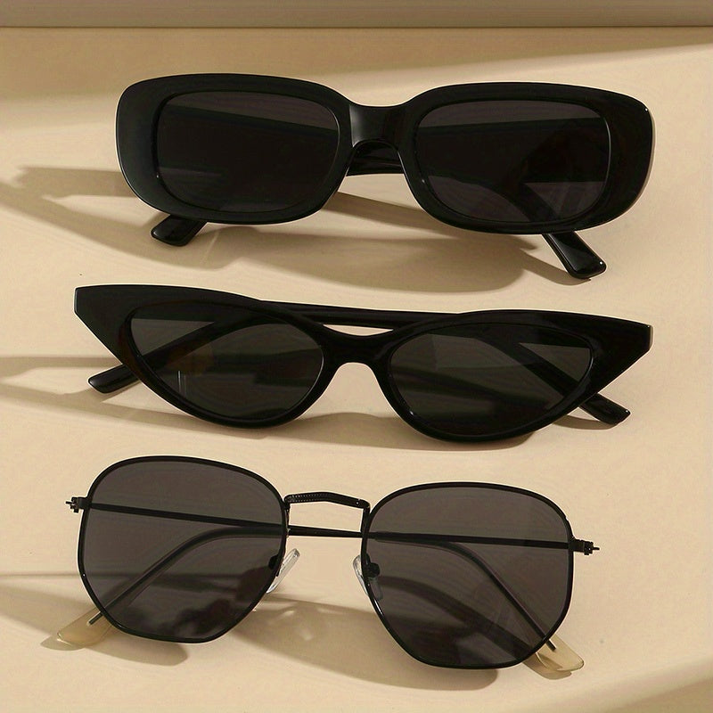 3 Pairs UV400 Sunglasses Anti Glare Men Women Vacation Beach Travel