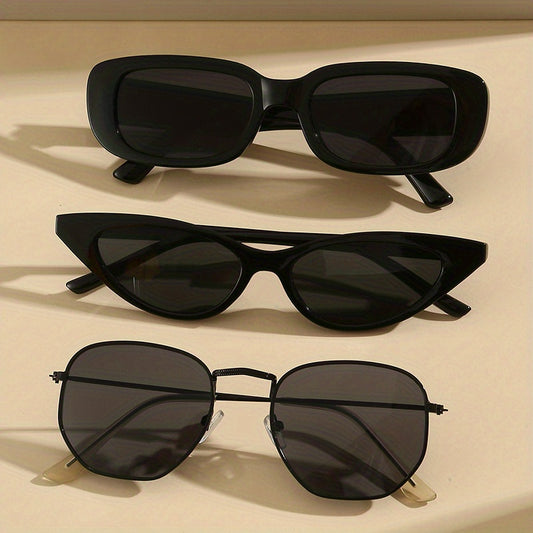 3 Pairs UV400 Sunglasses Anti Glare Men Women Vacation Beach Travel
