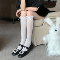 Ruffle Lace Calf Socks Sweet & Knee High Socks Women's Stockings
