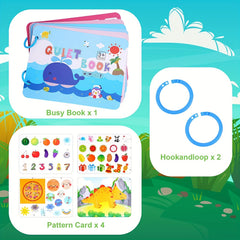 Quiet Book Toy with Reusable Stickers for Ages 3 - Develops Cognitive Skills