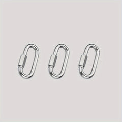 3pcs D Ring Carabiner Clip Stainless Steel Chain Locking Carabiner Keychain
