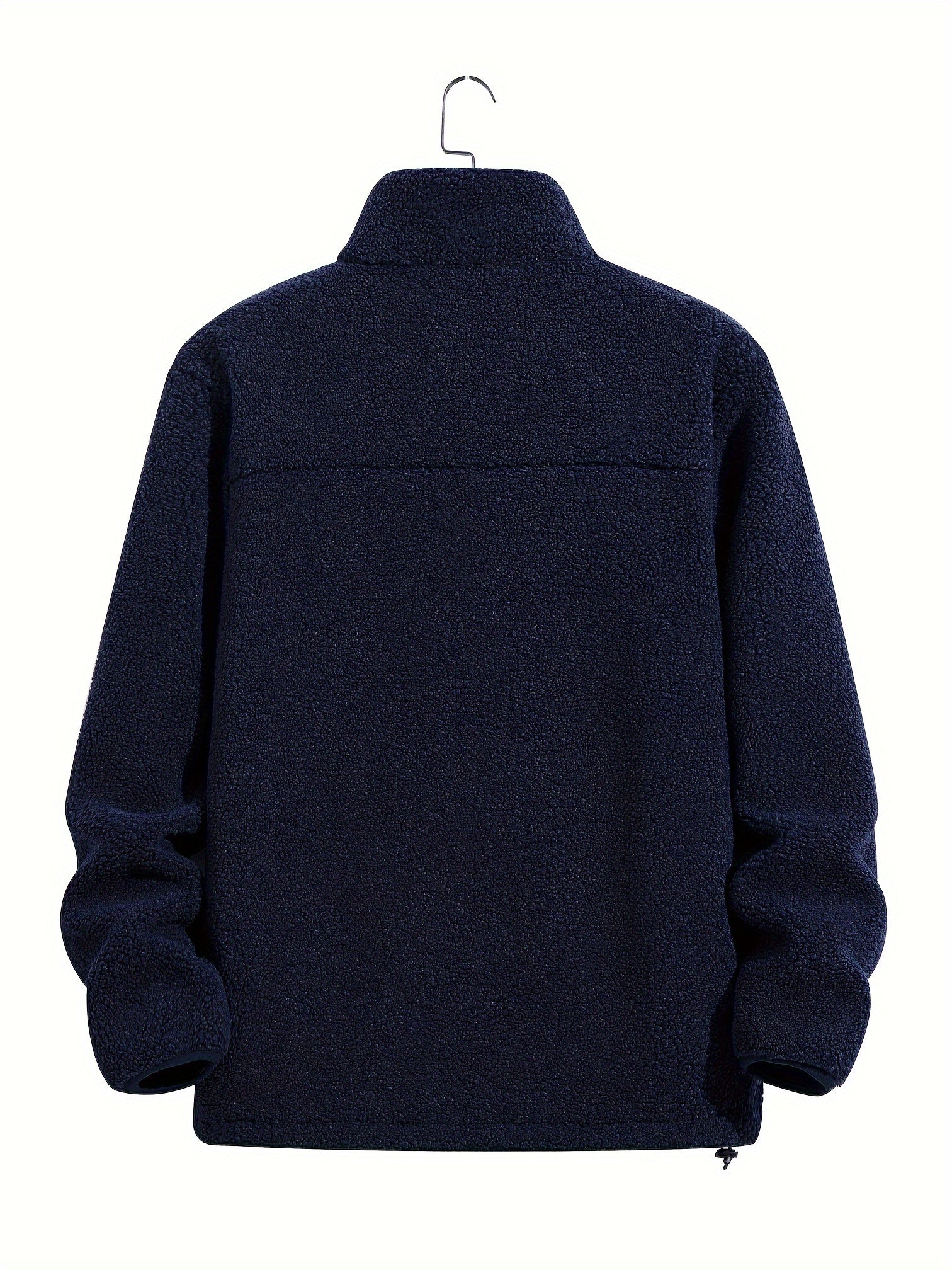 Men's Fleece Zip Up Stand Collar Jacket for Autumn Winter