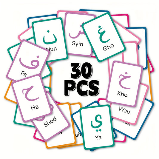 Arabic Alphabet Letter Flash Cards Set for Learning Quran Muslim Letter Poster