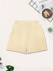  Fleece Lined Drawstring Sporty Shorts