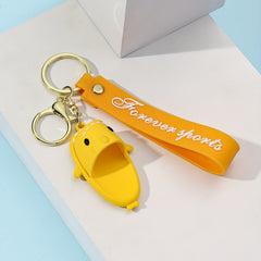 Shark Slipper Bracelet Keychain Silicone Animal Wristlet Key Chain