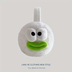 Cute Big Eyed Plush Earmuffs for Women - Foldable Warm Ear Covers