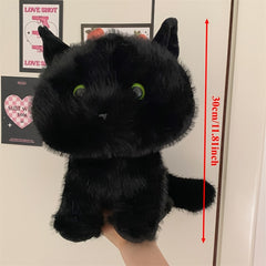 Cat Plush Doll Soft Fluffy Chubby Body with Expressive Eyes Plush Furry Texture