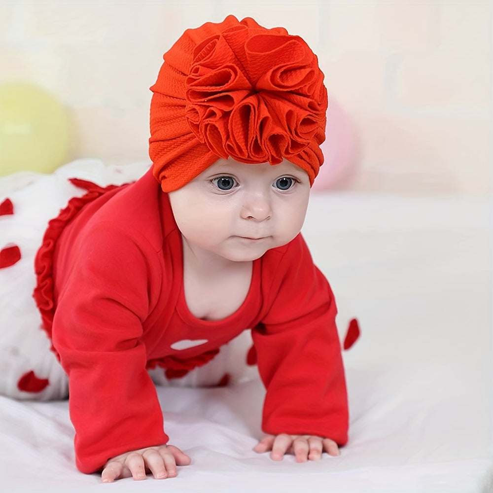 Newborn Infant Flower Beanie Caps Turban For Baby Boys And Girls